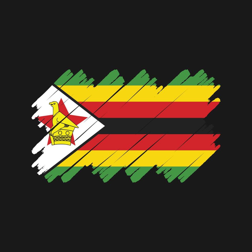 zimbabwe flaggborste. National flagga vektor