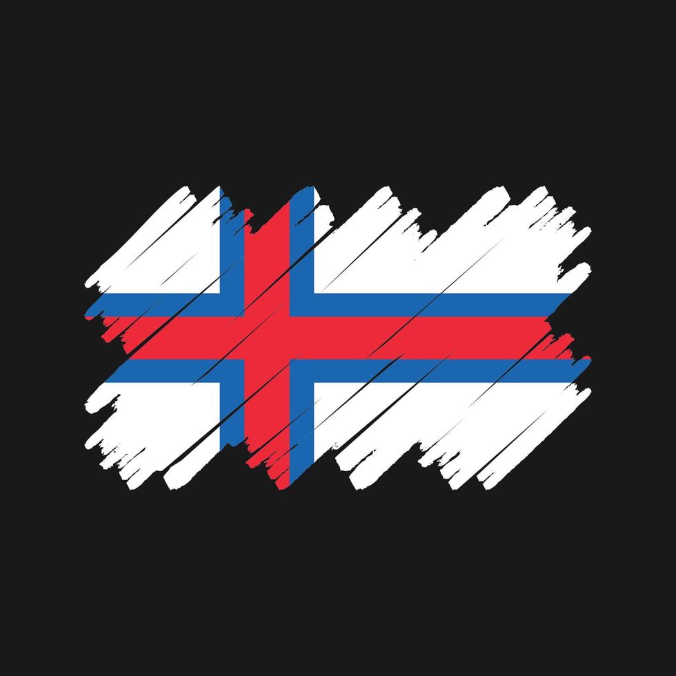 Flaggenpinsel der Färöer-Inseln. Nationalflagge vektor