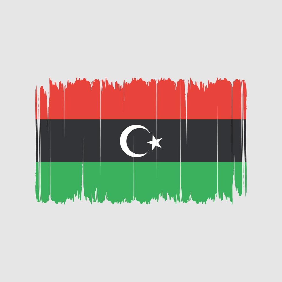 libyen flagge pinselstriche. Nationalflagge vektor