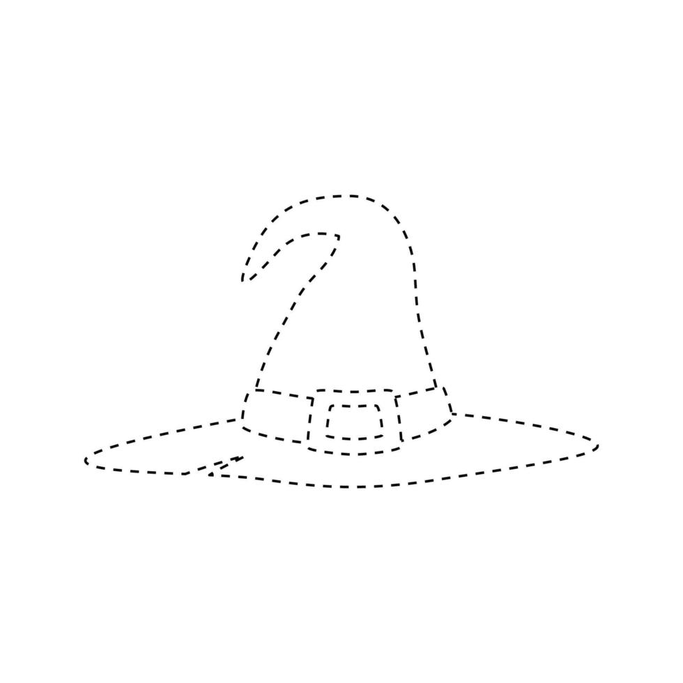 trollkarl hatt spårande kalkylblad för barn vektor