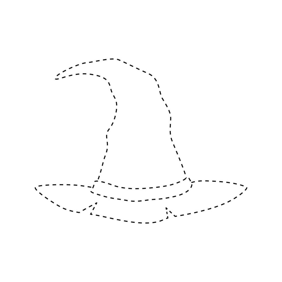 trollkarl hatt spårande kalkylblad för barn vektor