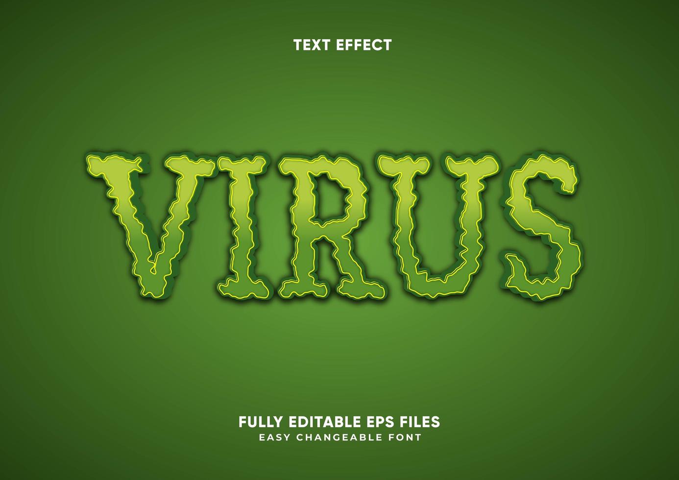 grüner rauer Virus-Texteffekt vektor