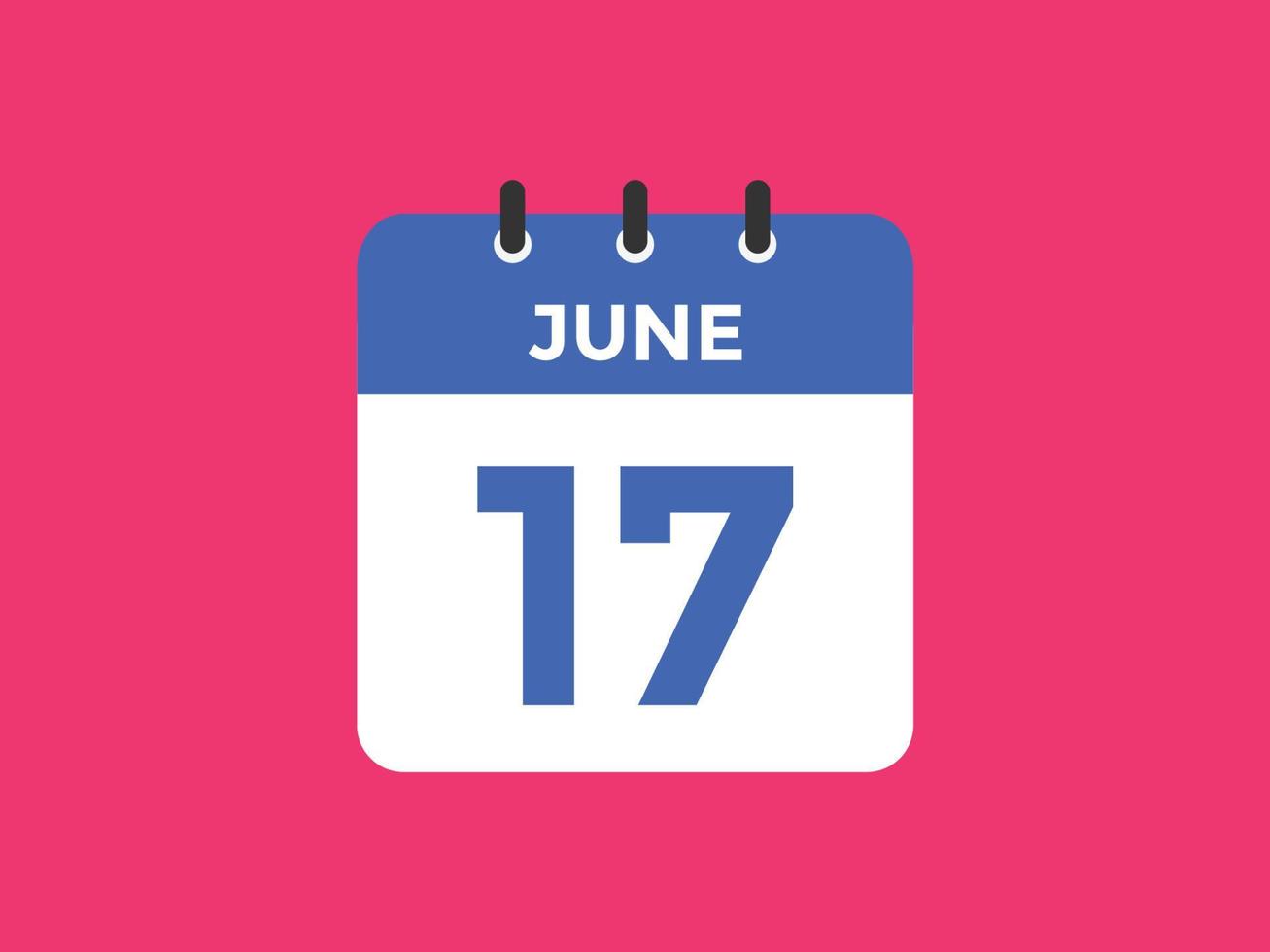 17. Juni Kalendererinnerung. 17. juni tägliche kalendersymbolvorlage. Kalender 17. Juni Icon-Design-Vorlage. Vektor-Illustration vektor