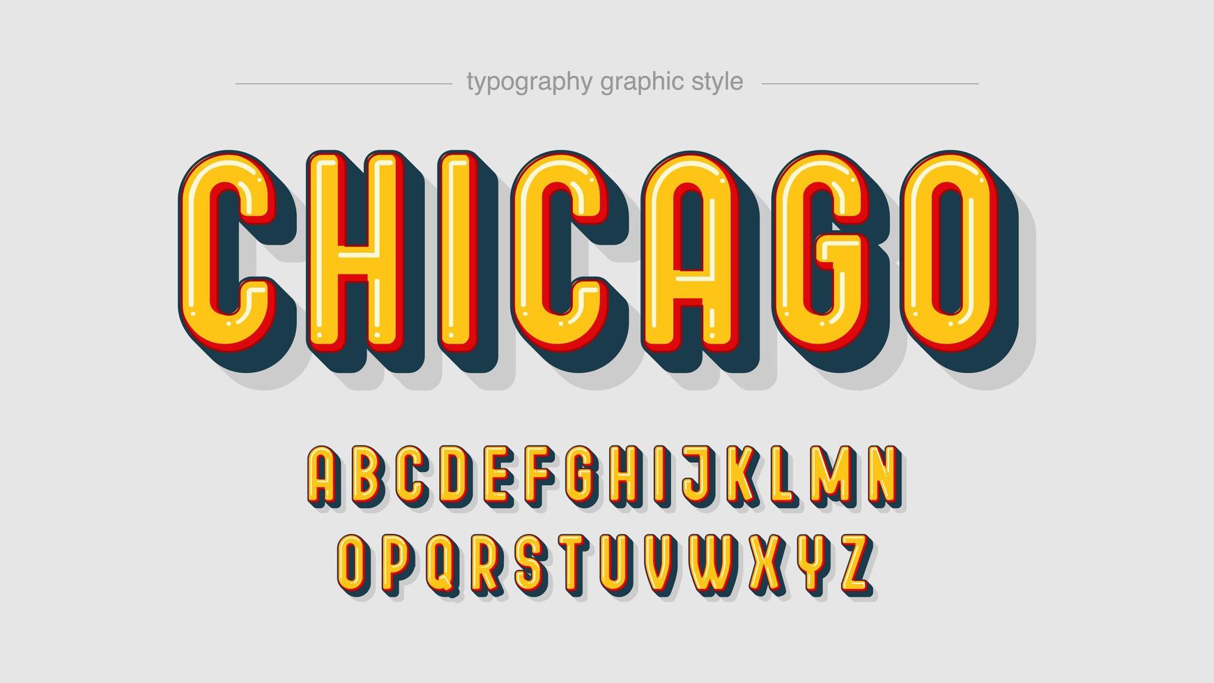 abgerundete Typografie in Großbuchstaben vektor