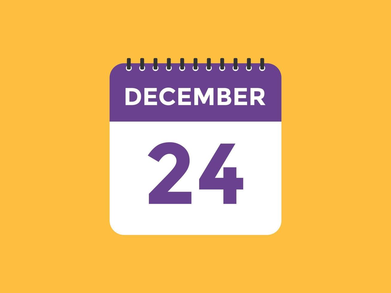 24. dezember kalendererinnerung. 24. dezember tägliche kalendersymbolvorlage. Kalender 24. Dezember Icon-Design-Vorlage. Vektor-Illustration vektor