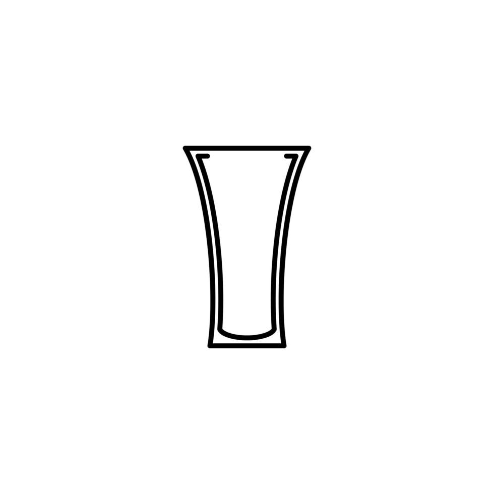 leeres Softdrinkglas-Symbol auf weißem Hintergrund. Einfach, Linie, Silhouette und sauberer Stil. Schwarz und weiß. geeignet für symbol, zeichen, symbol oder logo vektor