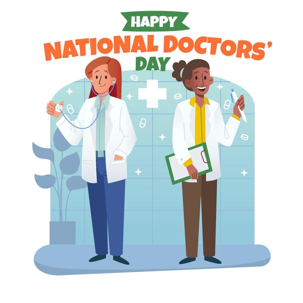 Lycklig nationell läkares dag vektor