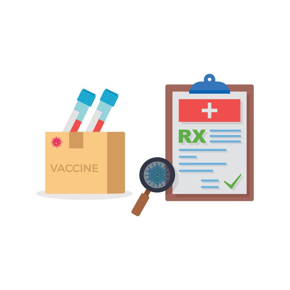 medicin apotek begrepp, rx medicinsk recept vaccin illustration. vektor