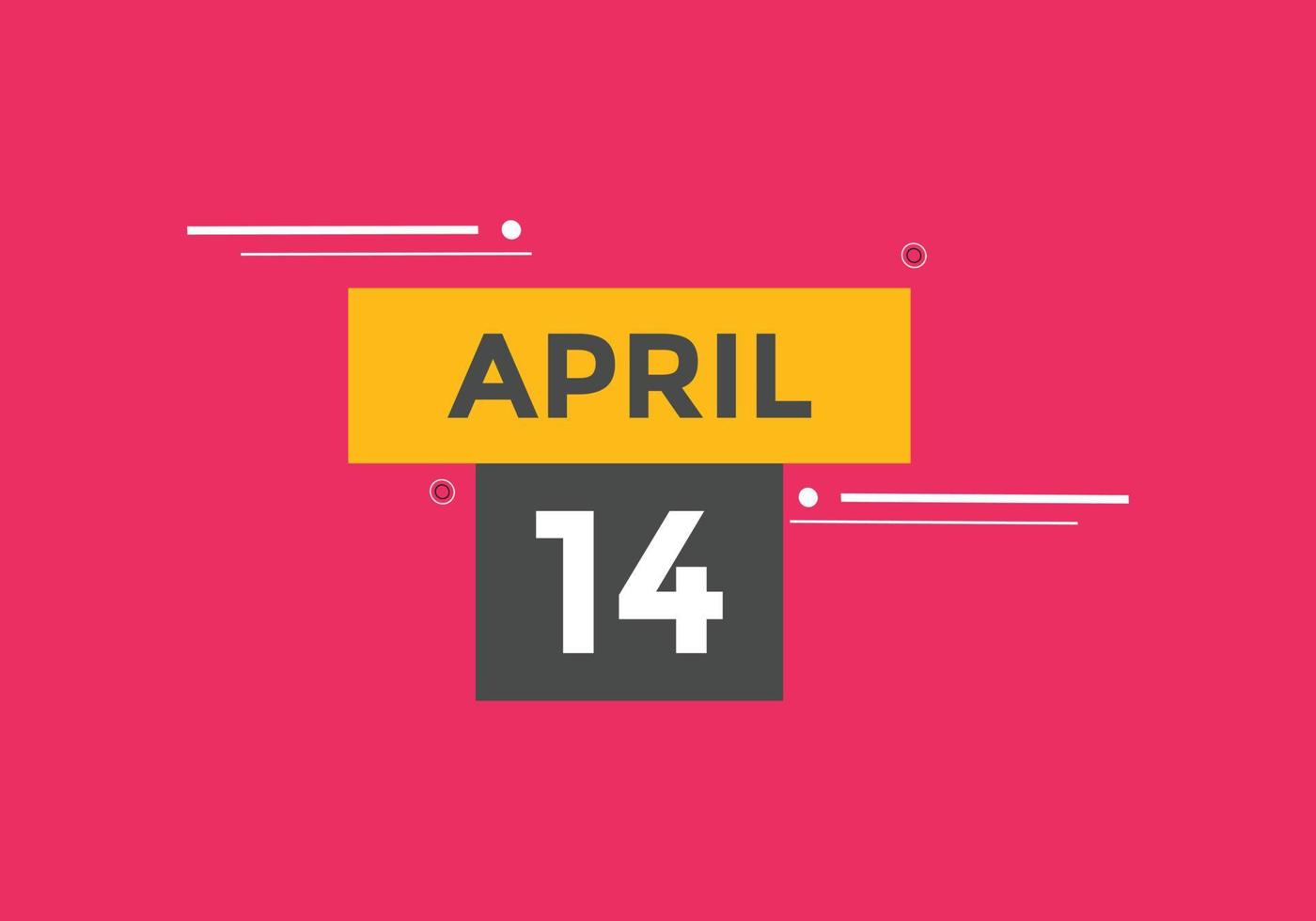 april 14 kalender påminnelse. 14:e april dagligen kalender ikon mall. kalender 14:e april ikon design mall. vektor illustration