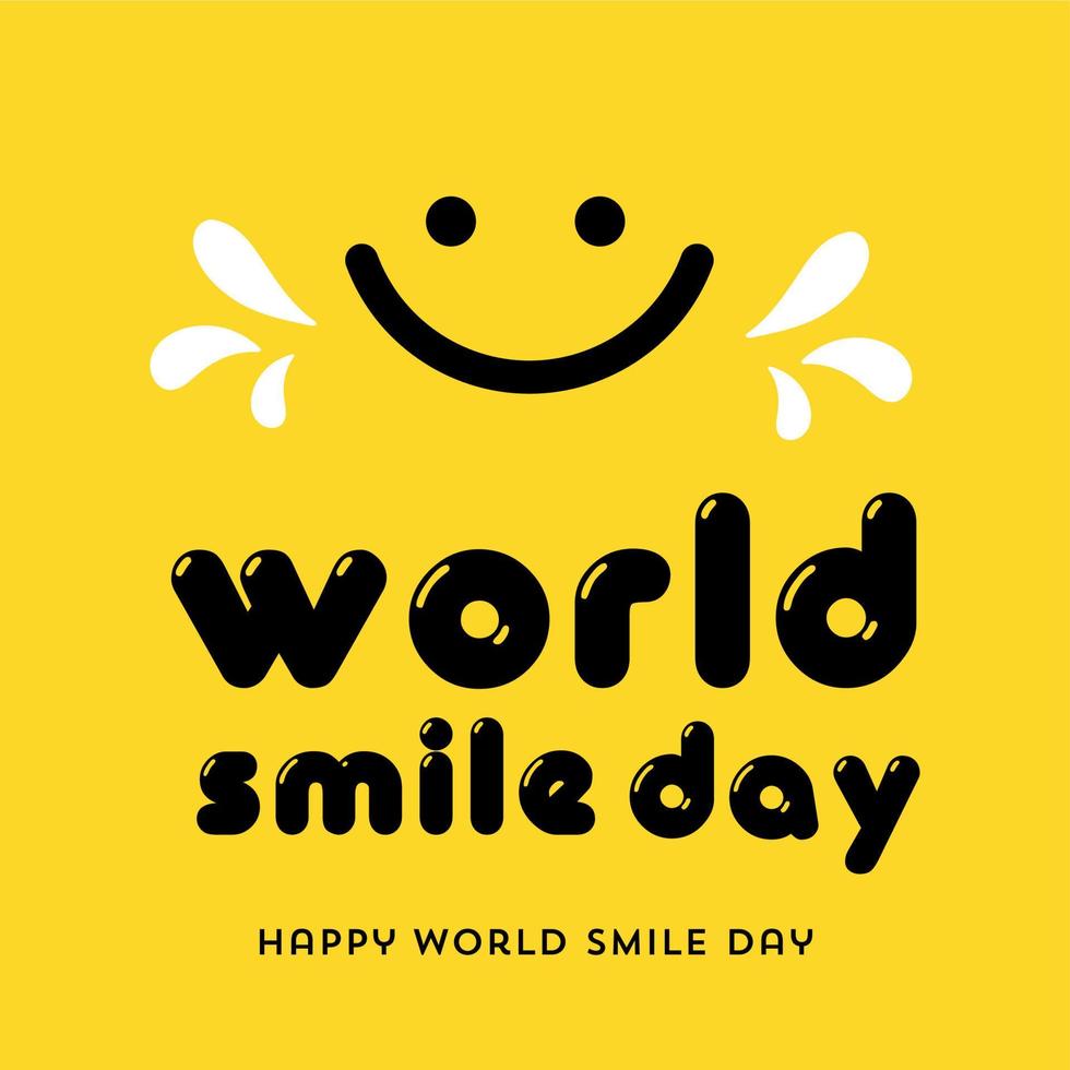 värld leende dag vektor mall design illustration Lycklig hälsning baner design gul bakgrund