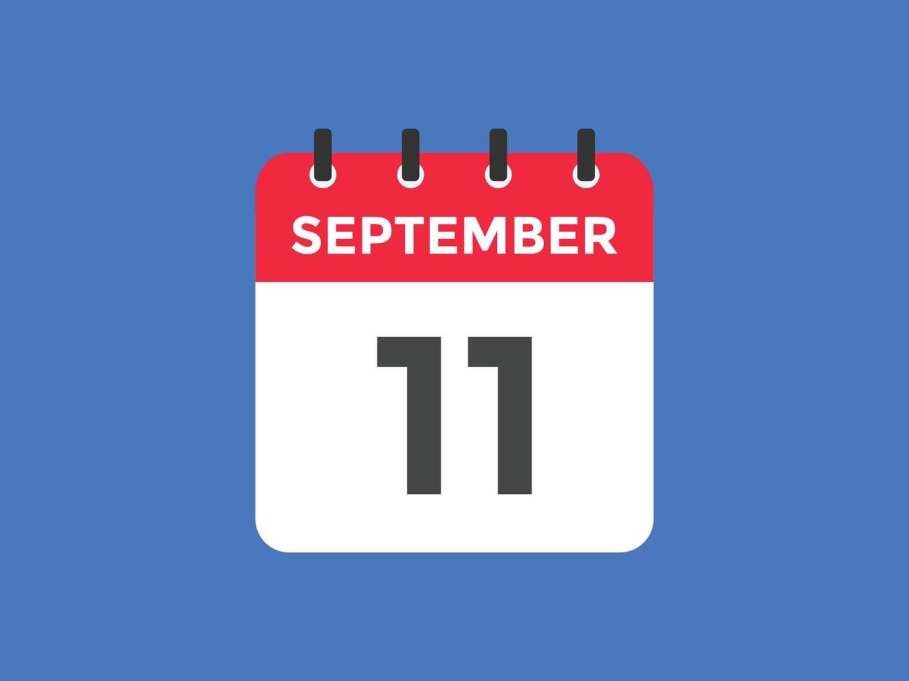 11. September Kalendererinnerung. 11. september tägliche kalendersymbolvorlage. Kalender 11. September Icon-Design-Vorlage. Vektor-Illustration vektor