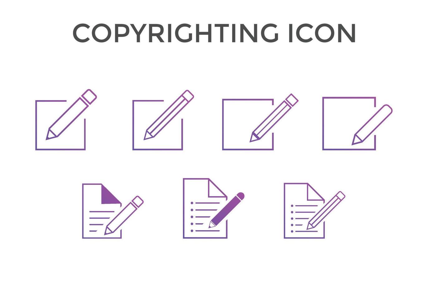 satz von urheberrechtlich geschützten symbolen vektorillustration. Copywriting-Icons für SEO und Website vektor