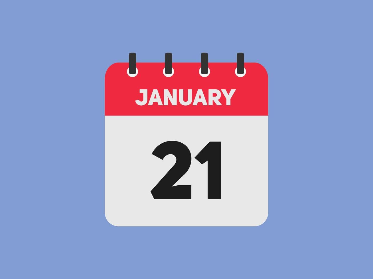 21. januar kalender erinnerung. 21. januar tägliche kalendersymbolvorlage. Kalender 21. Januar Icon-Design-Vorlage. Vektor-Illustration vektor