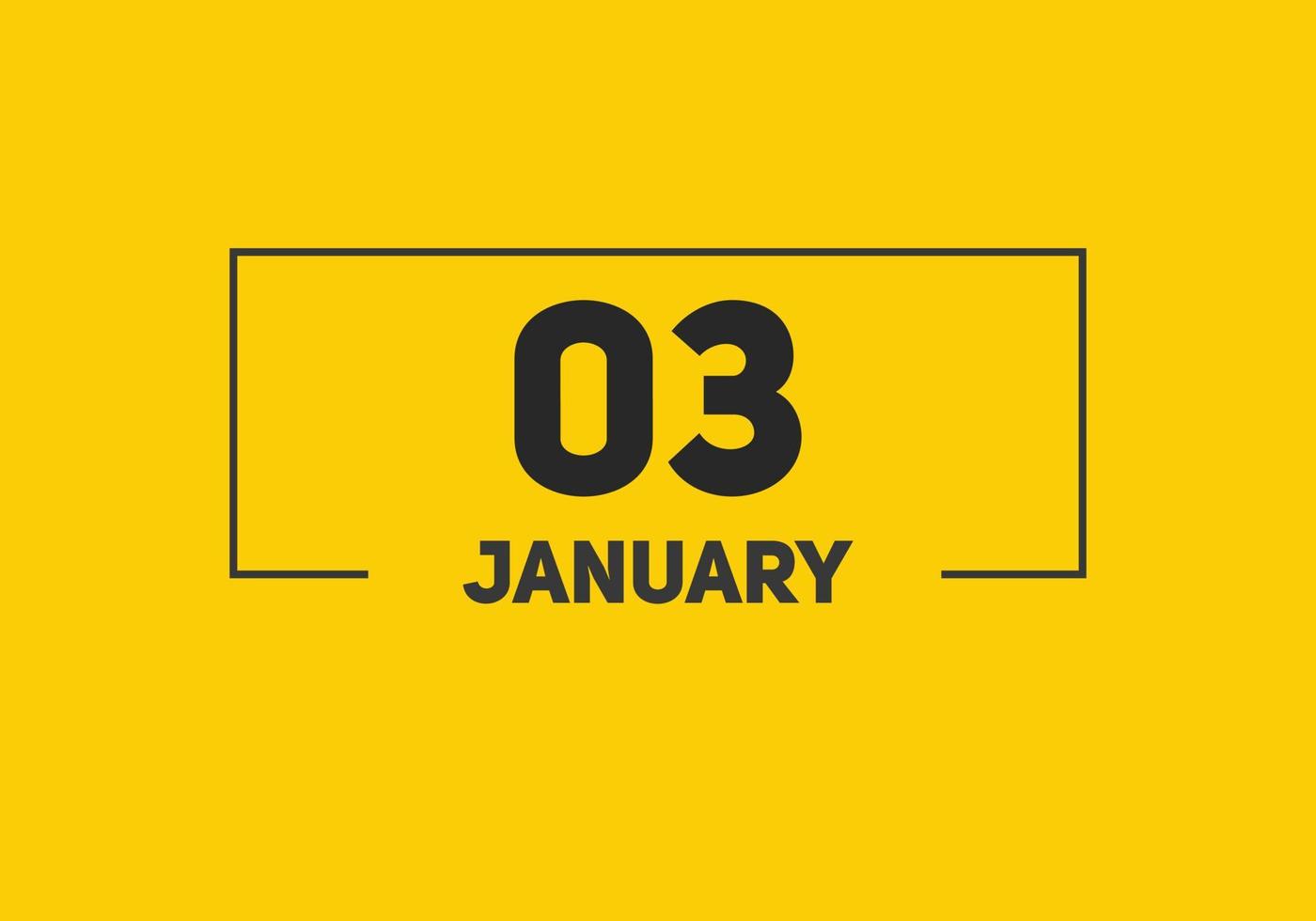 3. januar kalender erinnerung. 3. januar tägliche kalendersymbolvorlage. Kalender 3. Januar Icon-Design-Vorlage. Vektor-Illustration vektor