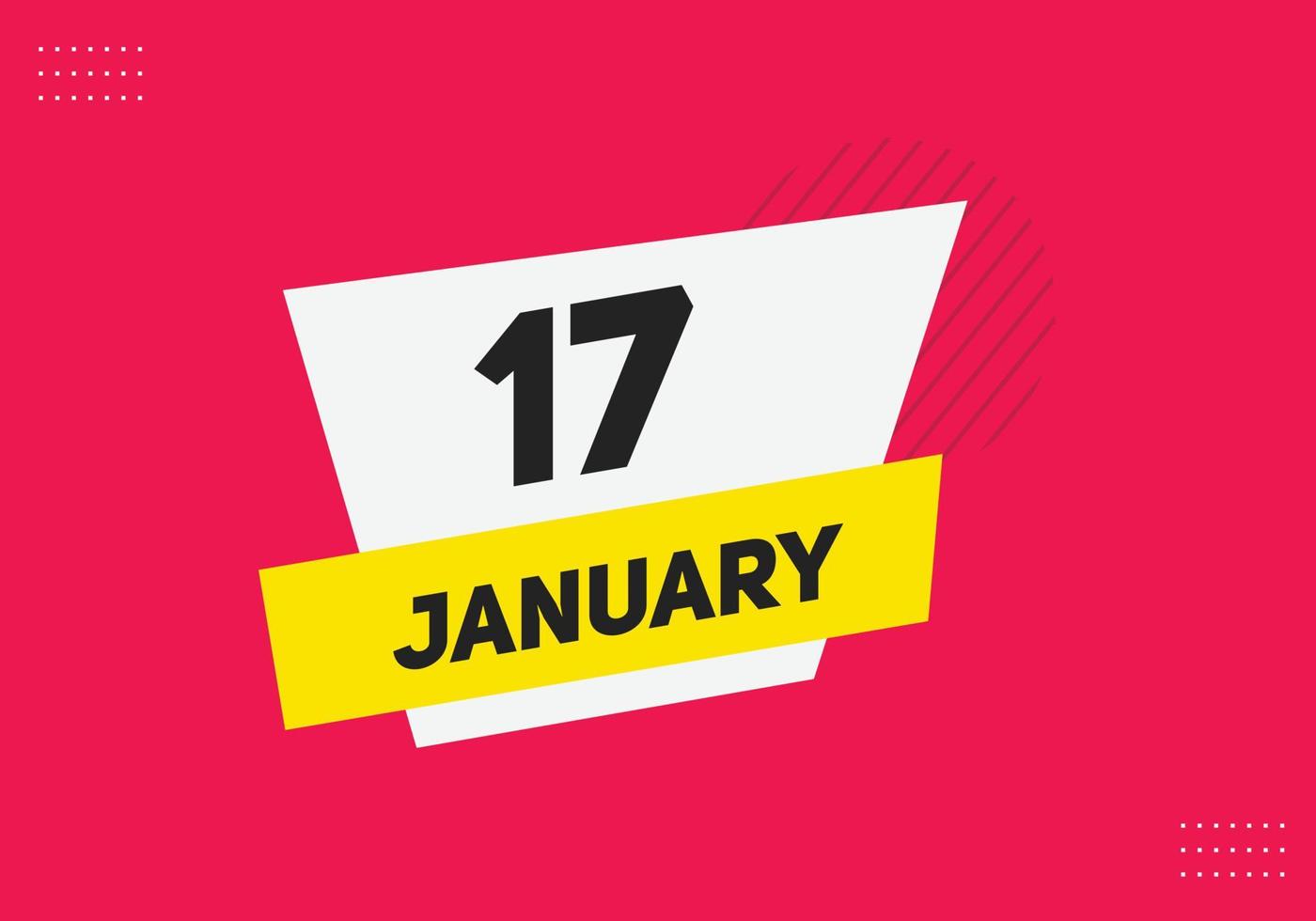 17. januar kalender erinnerung. 17. januar tägliche kalendersymbolvorlage. Kalender 17. Januar Icon-Design-Vorlage. Vektor-Illustration vektor