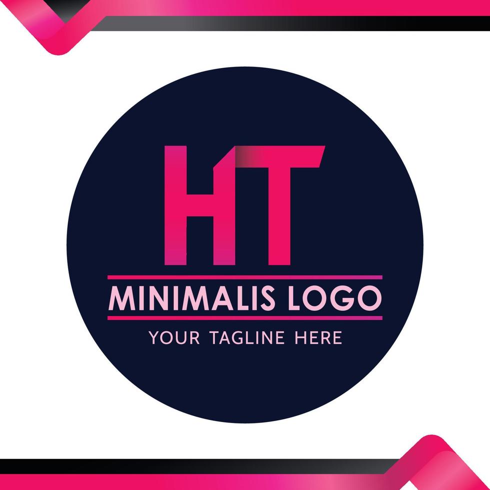 ht logotyp enkel elegant minimalistisk logotyp, brev h, brev t, bäst för din logotyp symbol design, Youtube kanal logotyp, företag logotyp etc. - vektor logotyp mörk rosa magenta