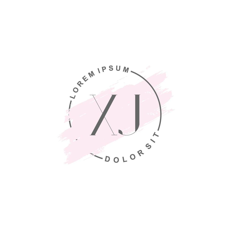 anfängliches xj minimalistisches logo mit pinsel, anfängliches logo für unterschrift, hochzeit, mode. vektor