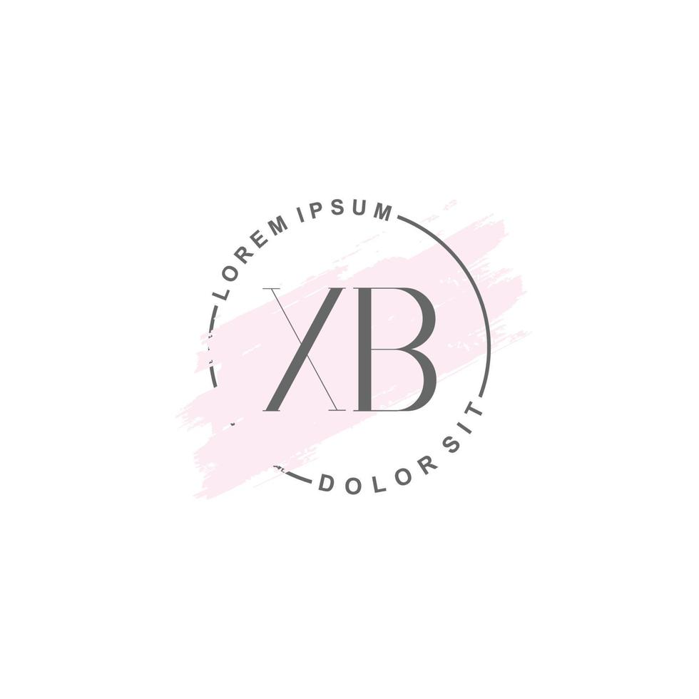 anfängliches xb-minimalistisches logo mit pinsel, anfängliches logo für unterschrift, hochzeit, mode. vektor