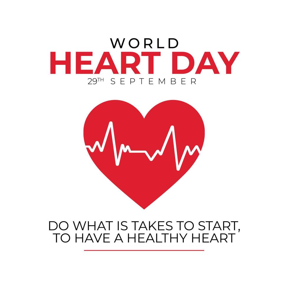 värld hjärta dag med röd hjärta design mall vektor