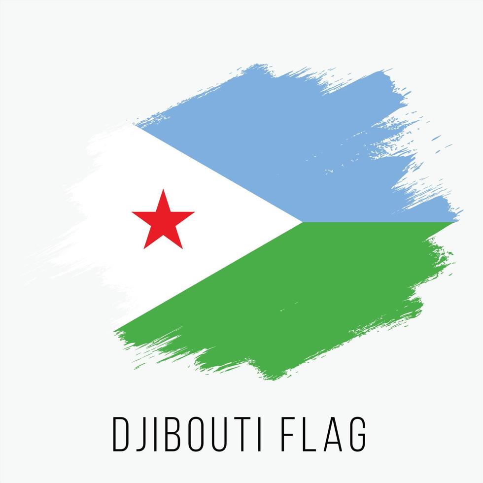 grunge djibouti vektor flagga