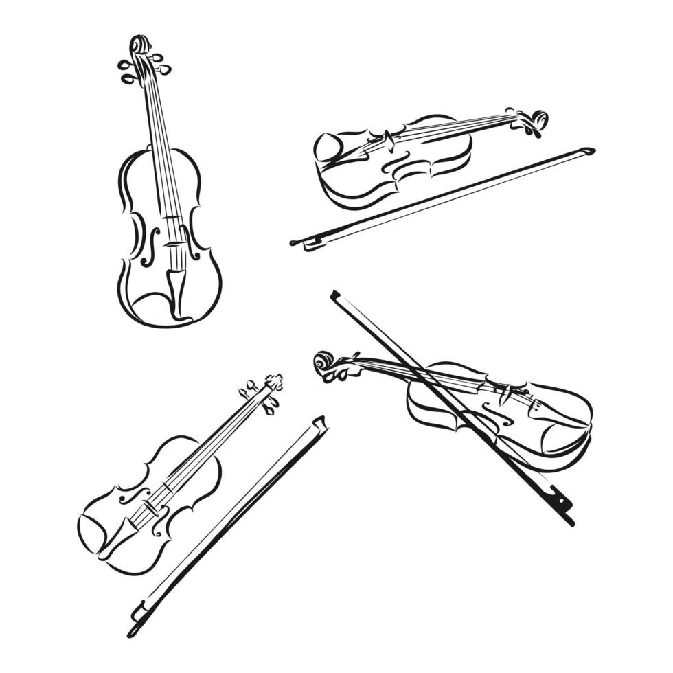 Vektorskizze für Musikinstrumente vektor