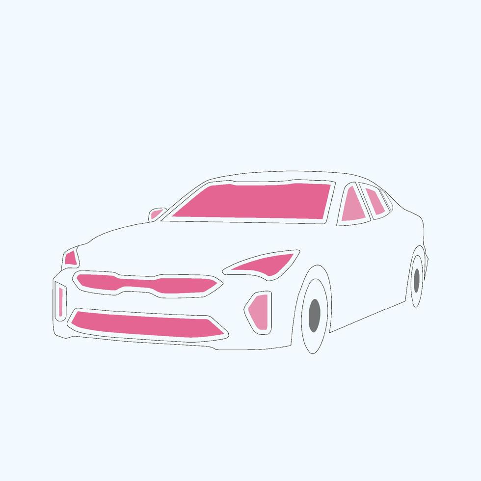 bil vektor linjekonst illustration