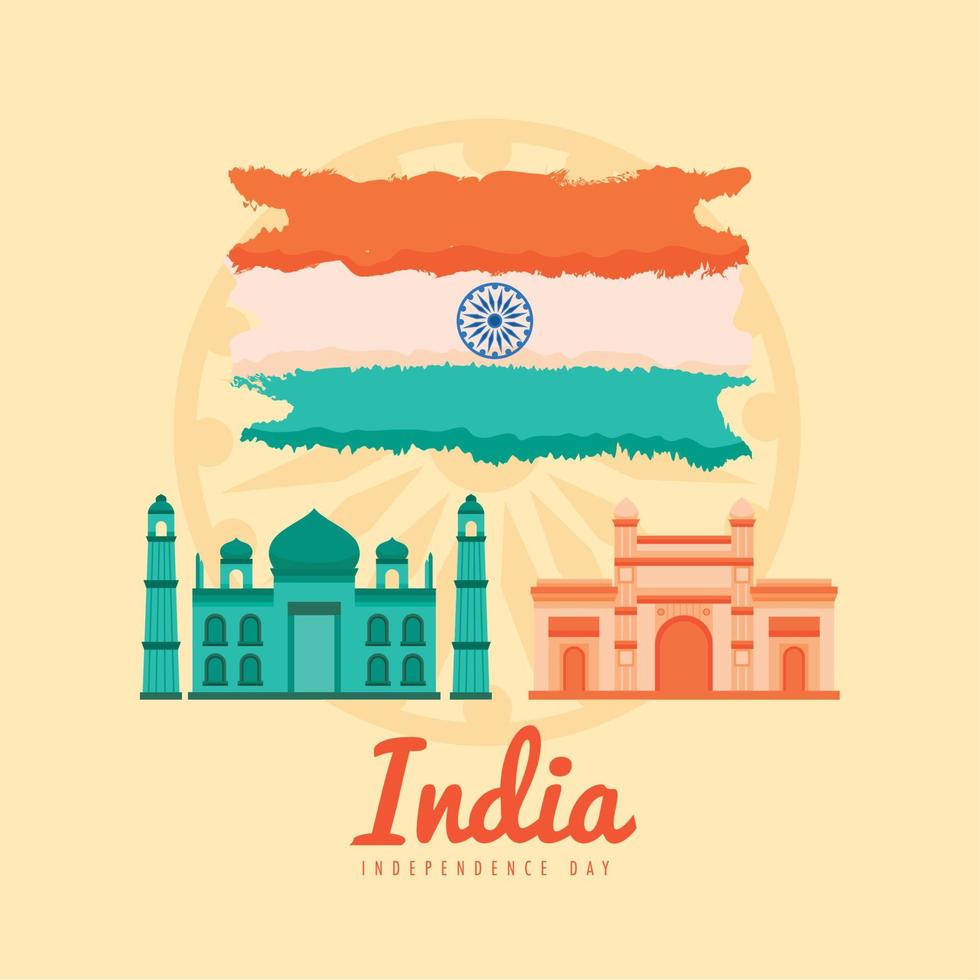 bokstäver för Indiens självständighetsdag vektor