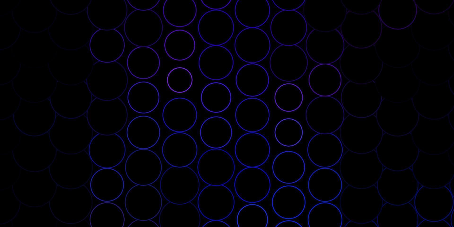 dunkelrosa, blaues Vektorlayout mit Kreisformen. vektor