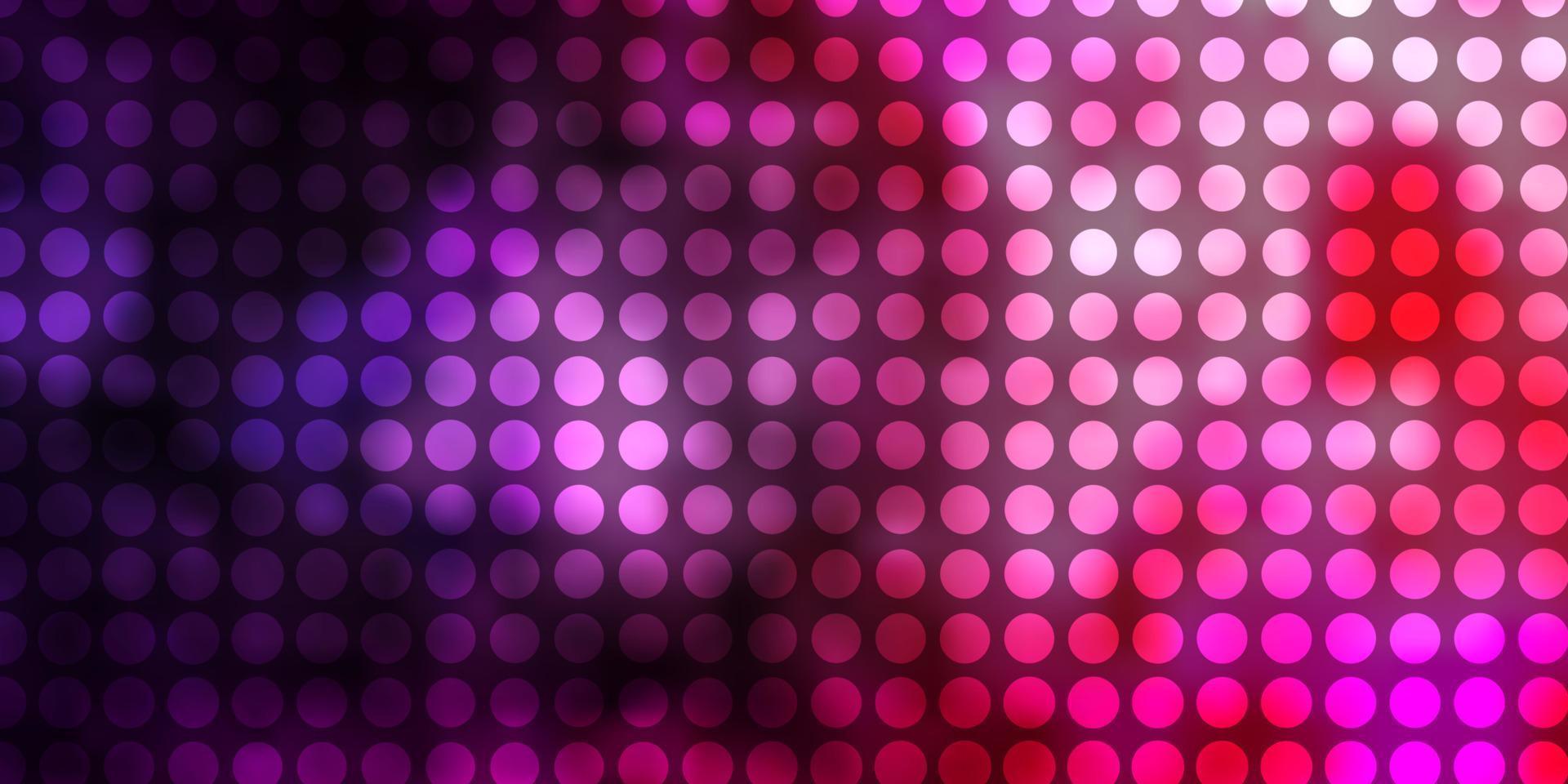 dunkelviolettes, rosa Vektorlayout mit Kreisen. vektor