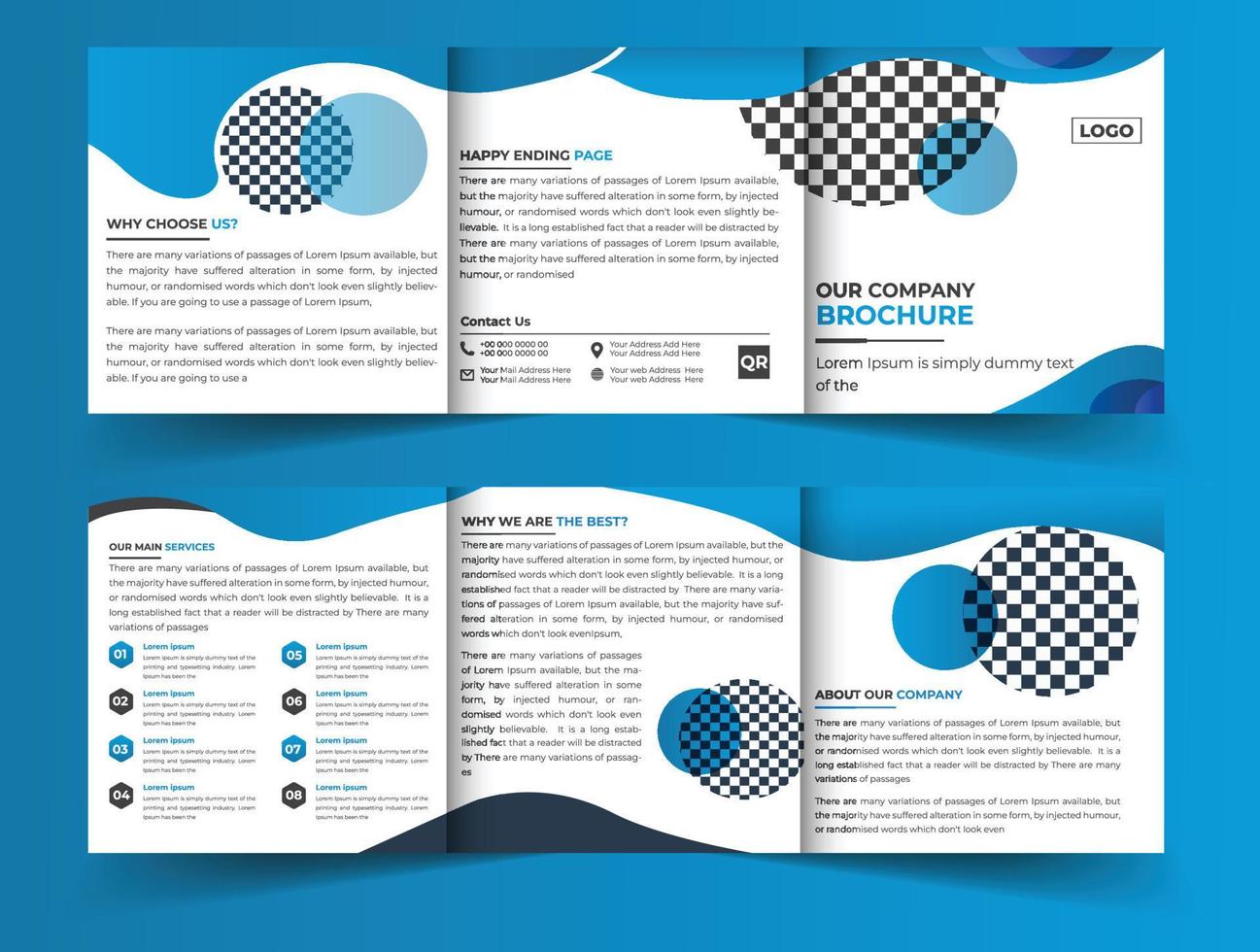 moderne quadratische dreifach gefaltete broschüre für unternehmensgeschäfte mit kreativer formvorlage vektor