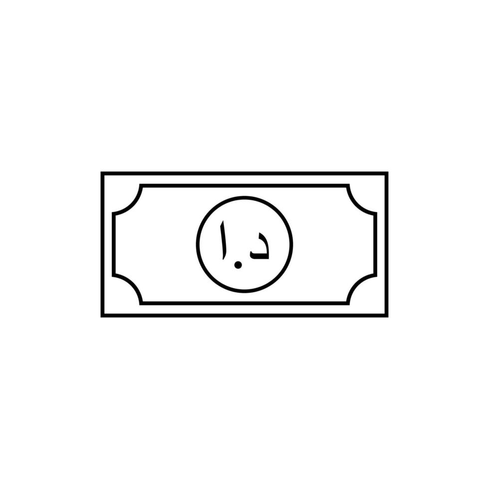 jordanisches Währungssymbol, jordanischer Dinar, Jod. Vektor-Illustration vektor