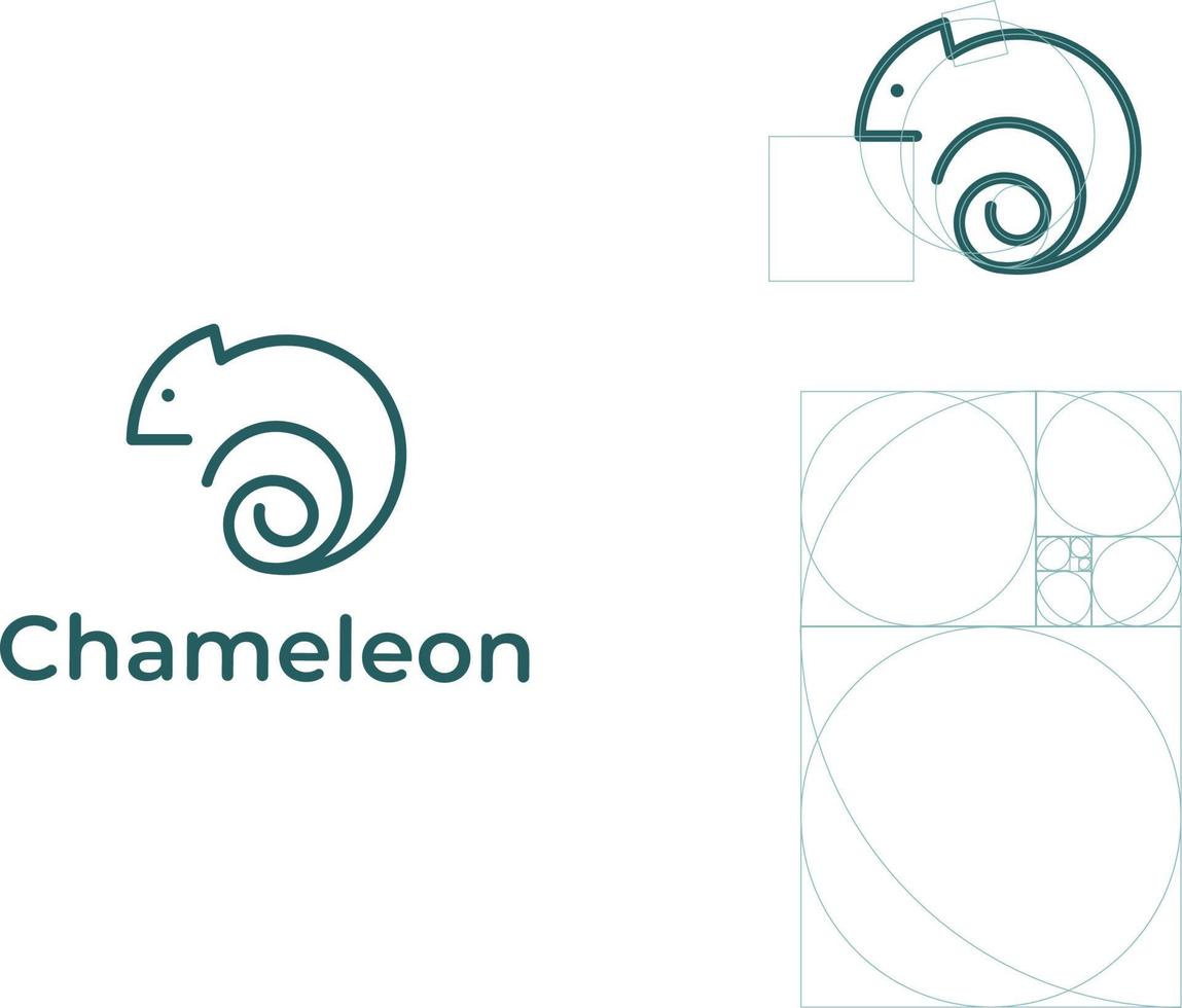 geometrisk kameleont logotyp design vektor