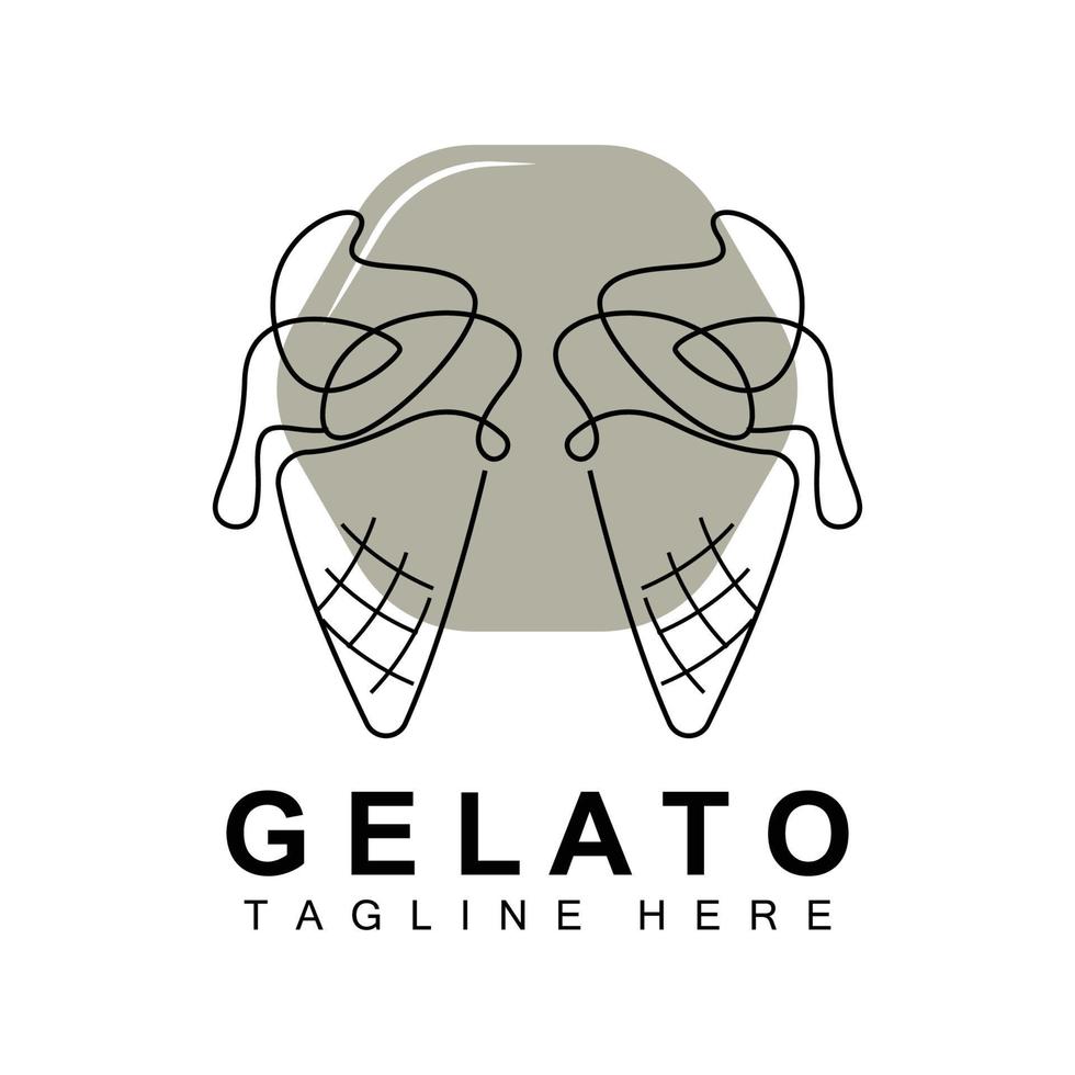 is grädde gelato logotyp design, ljuv mjuk kall mat, vektor varumärke företag Produkter