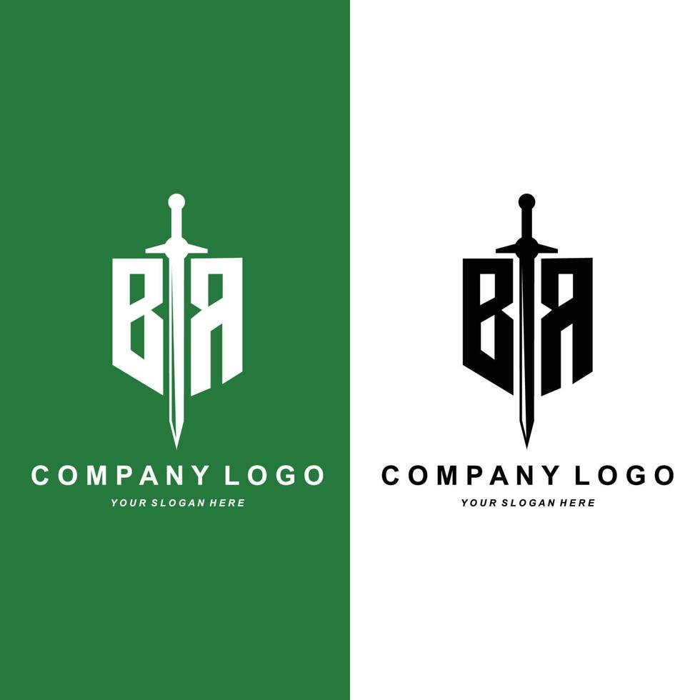 br-Buchstabenlogo, alphabetische Illustration des ursprünglichen Markendesigns des Unternehmens, T-Shirts, Siebdruck, Aufkleber vektor