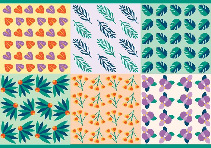 Free Tropical Blätter Vektor Muster
