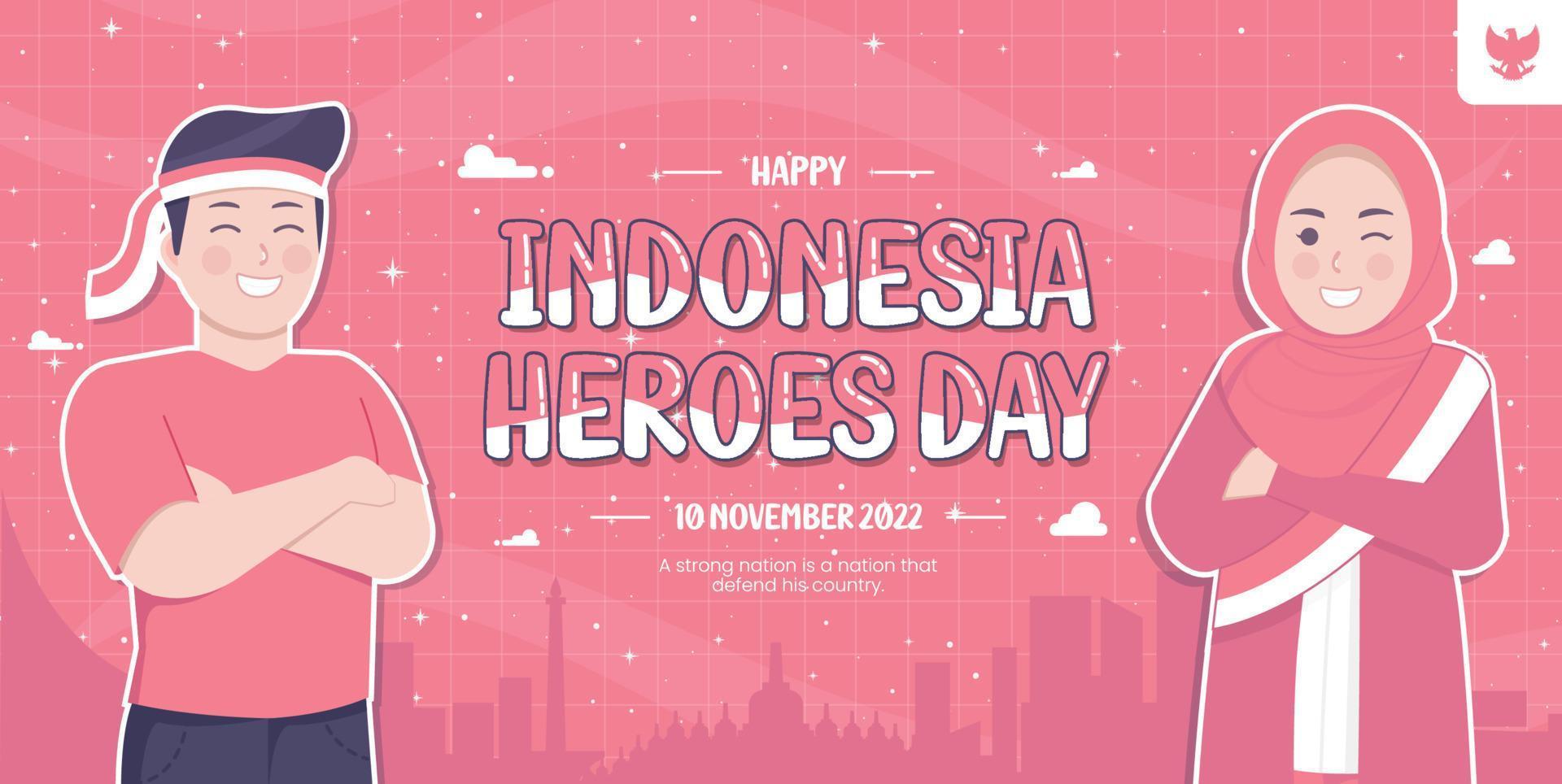 indonesien hjältar dag begrepp illustration vektor