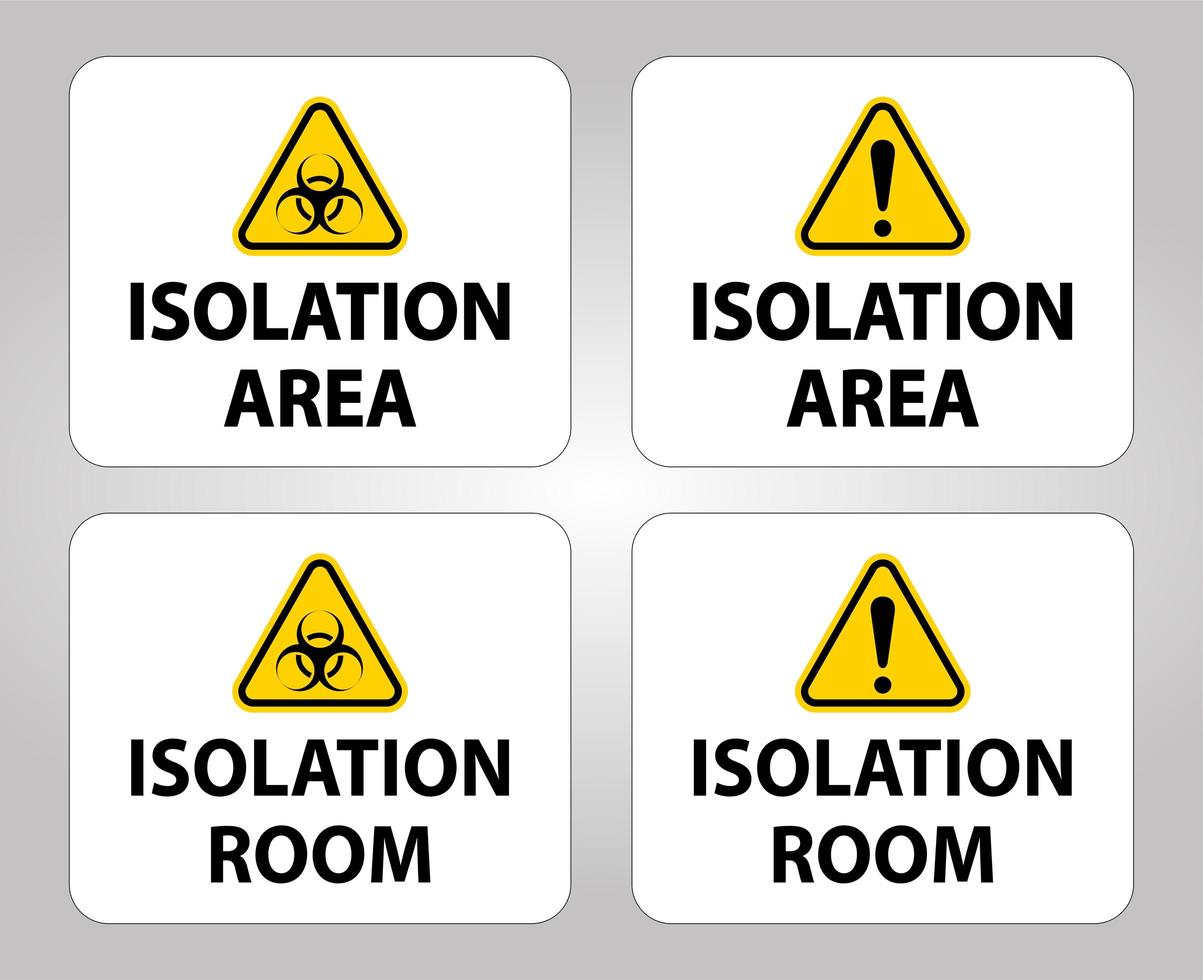 Biohazard Isolationsbereich und Raumzeichen auf weißem Hintergrund vektor