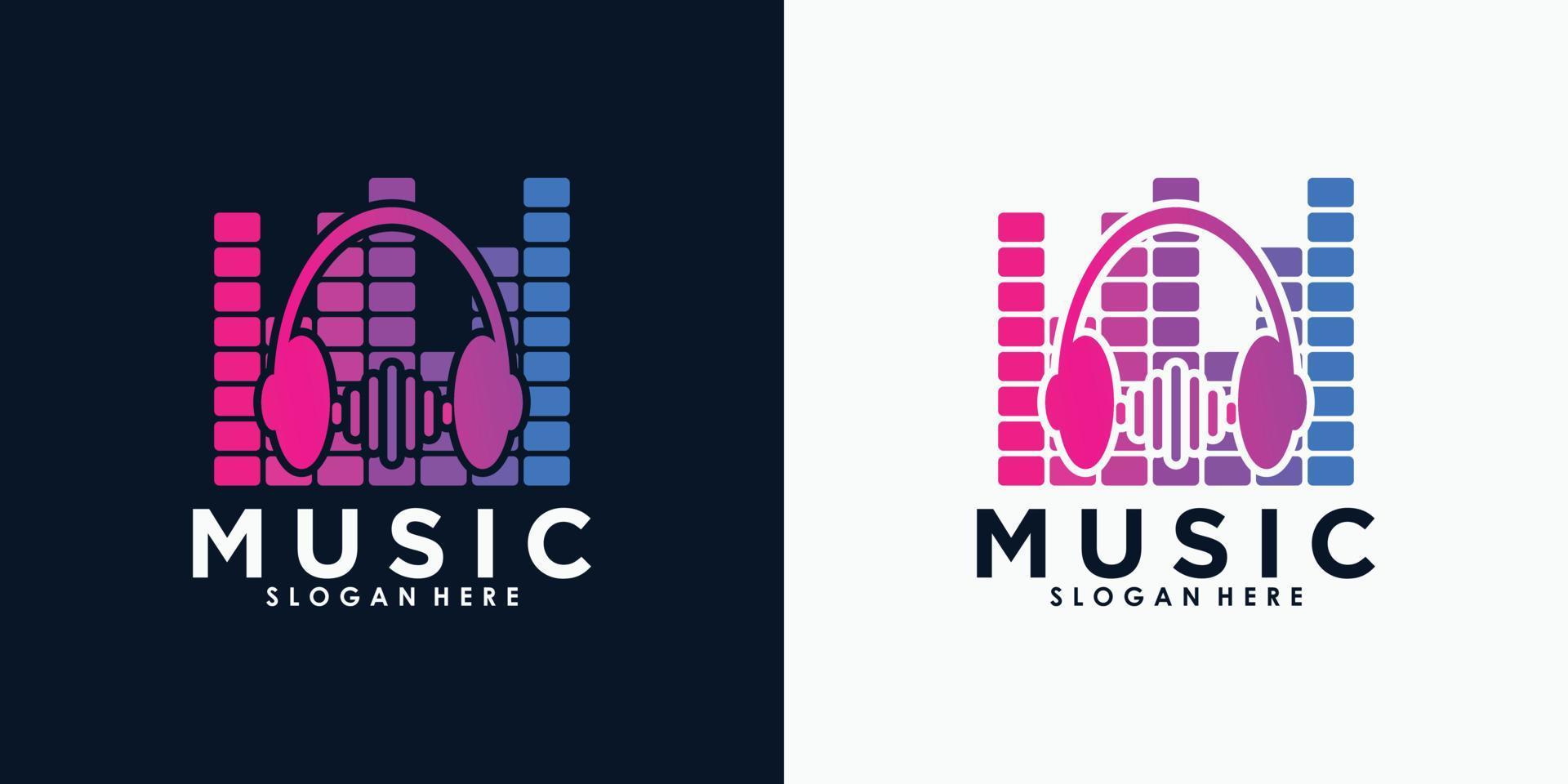 Musik-Logo-Design mit kreativem Konzept-Premium-Vektor vektor