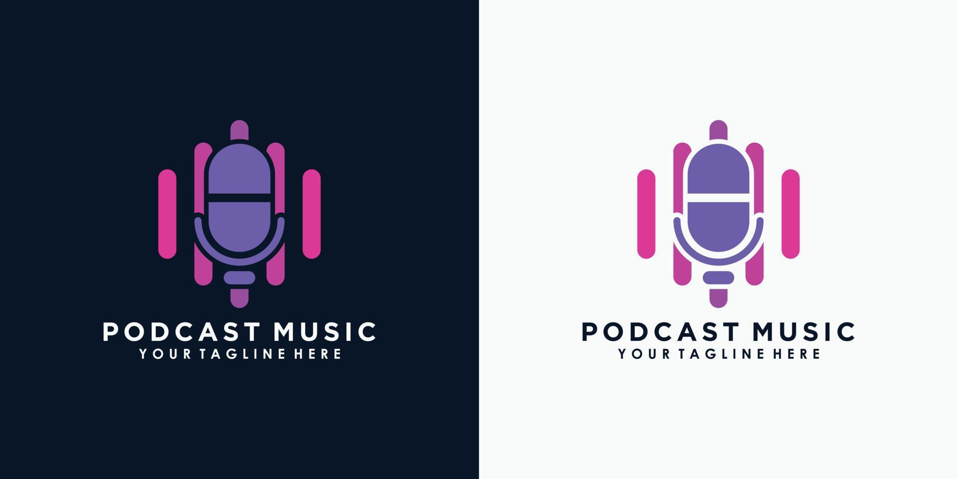 Podcast-Logo-Design mit kreativem Konzept-Premium-Vektor vektor