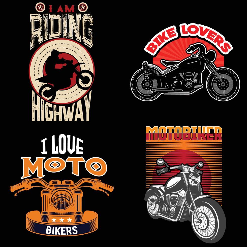 Kunst für Motorradliebhaber und spezielle T-Shirt-Designpakete vektor