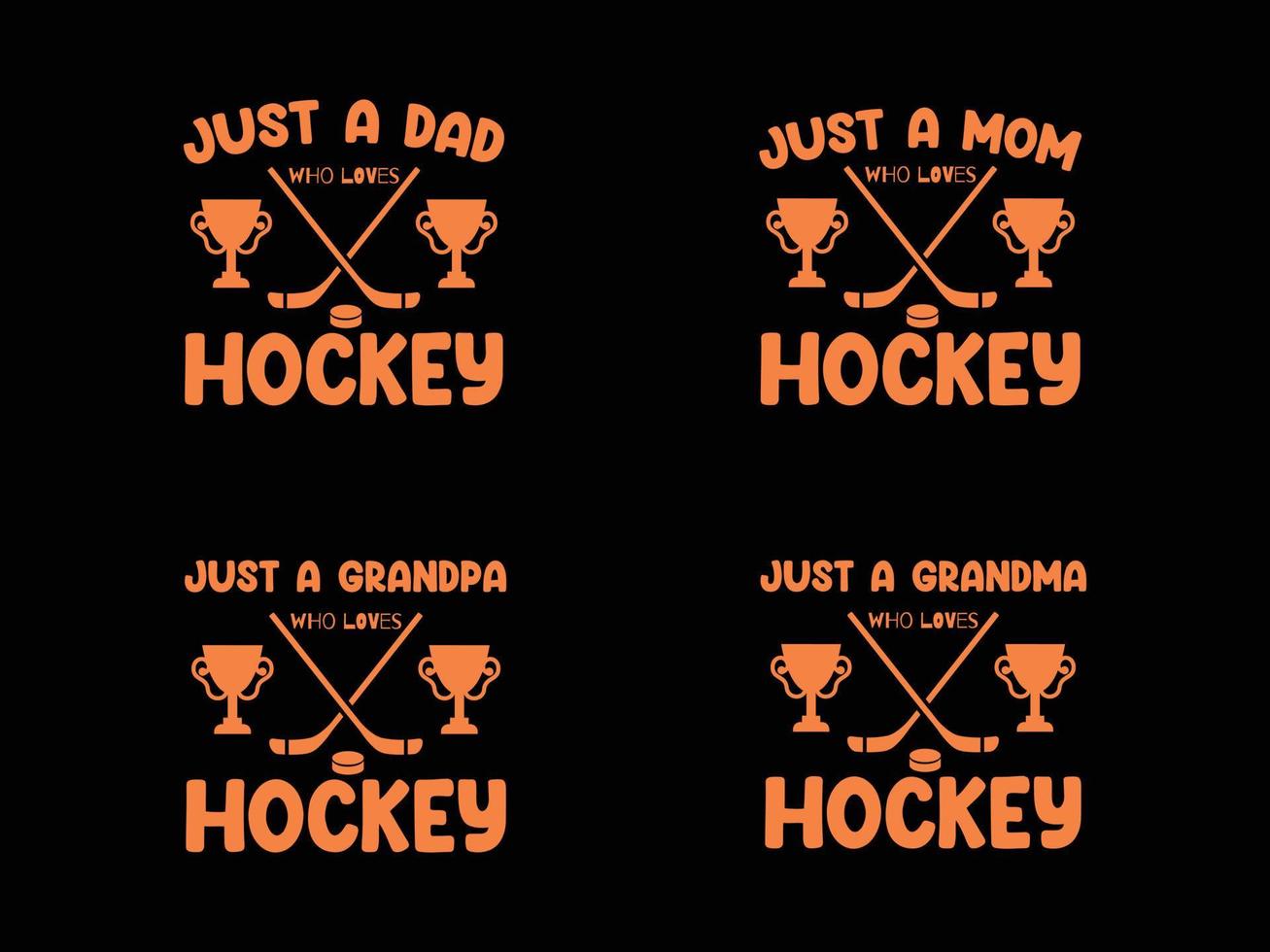 bara en pappa mamma morfar mormor vem förälskelser hockey t skjorta design vektor