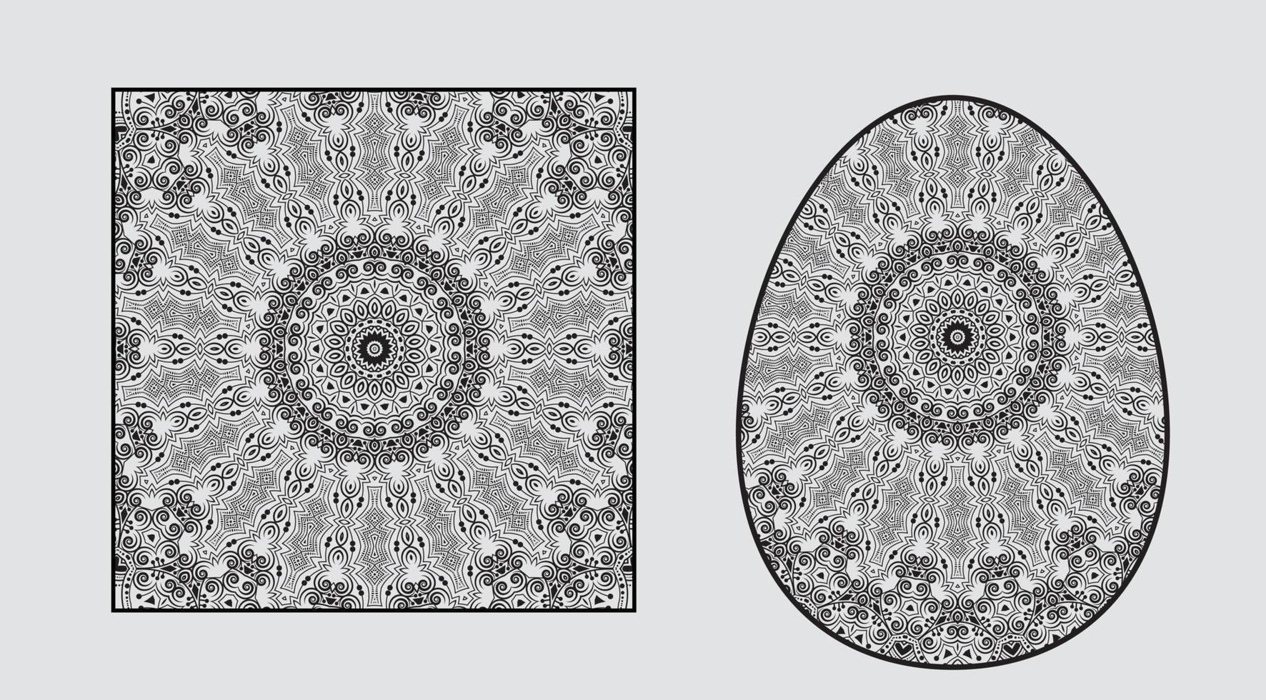 Quadratisches Mandala-Blumenvektormuster auf weißem Hintergrund zum Ausmalen vektor