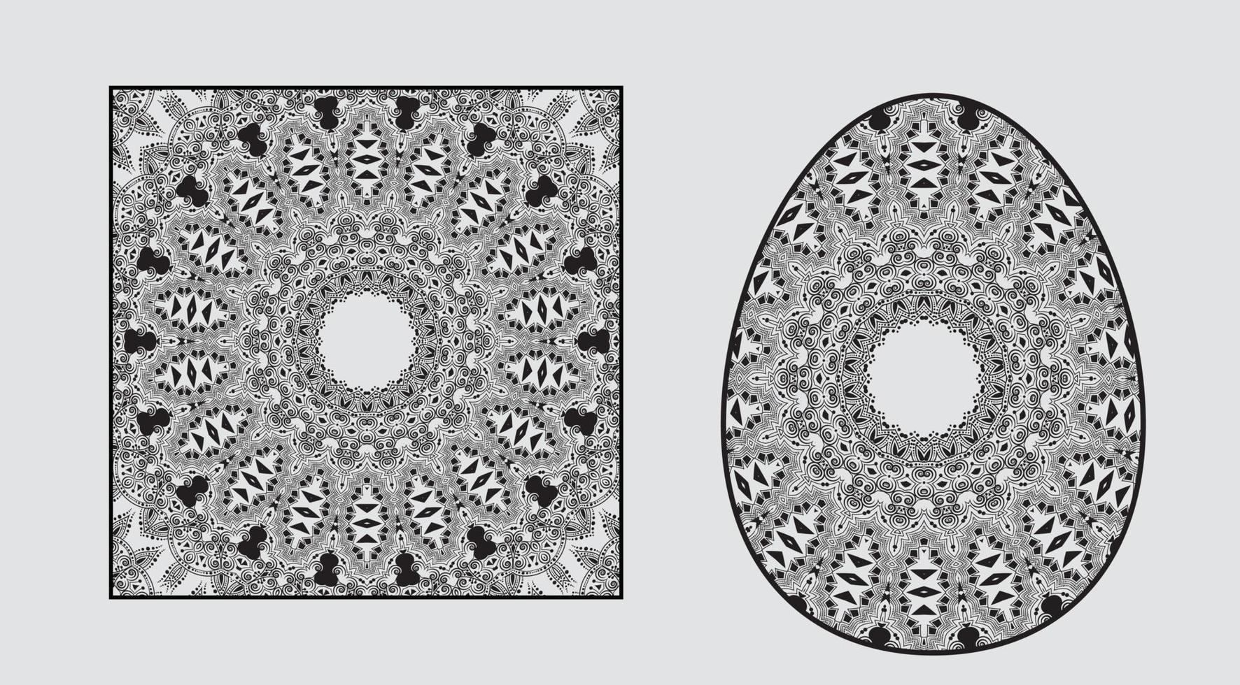 mandala prydnad med fyrkant ram på vit bakgrund vektor