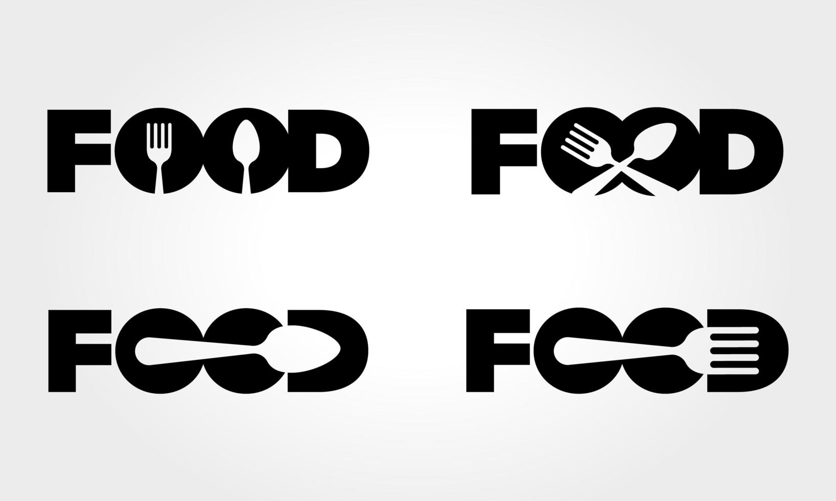 Lebensmittel mit Löffel und Gabel Logo-Konzept vektor