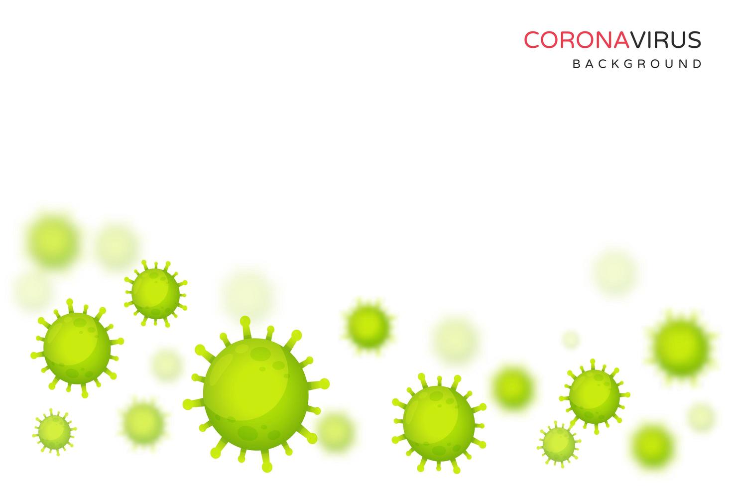 gröna coronavirusceller som flyter på vit bakgrund vektor