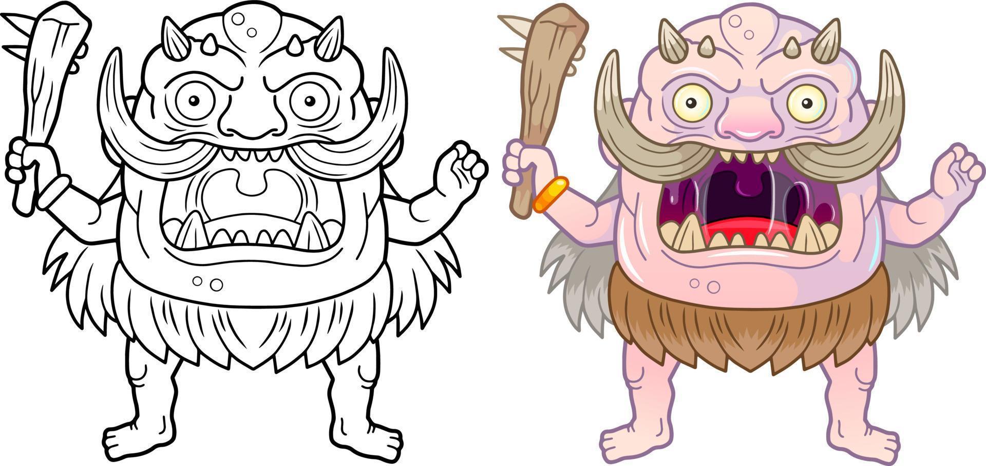 tecknad serie rolig troll monster vektor