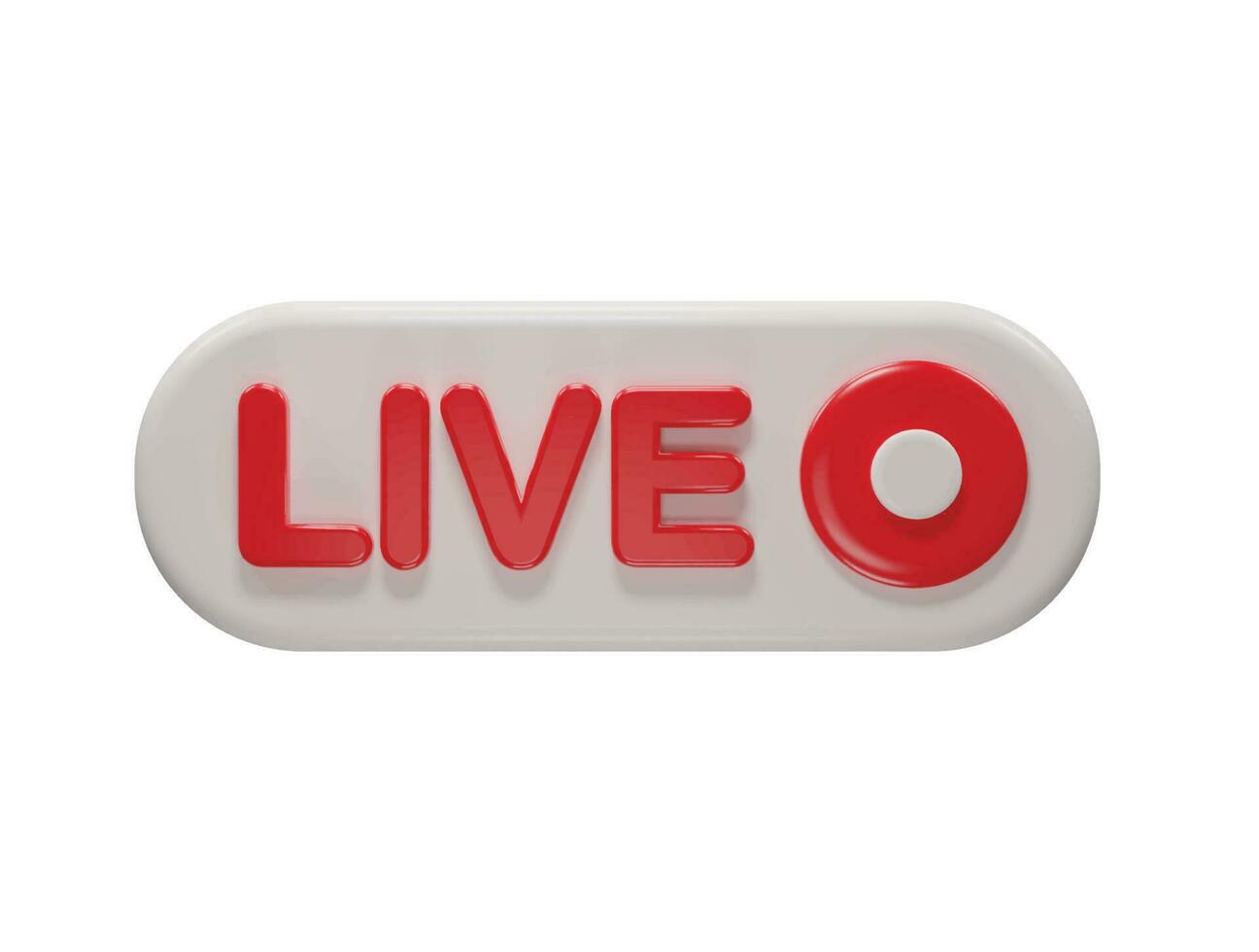 Live-Symbol 3D-Darstellung vektor