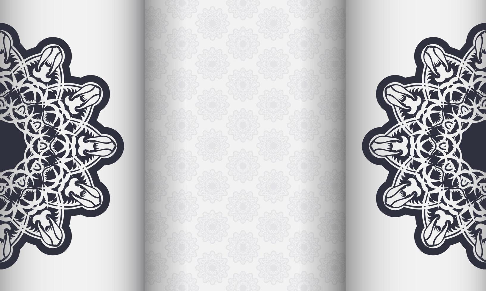 Weißes Luxusbanner mit abstrakten Ornamenten und Platz unter dem Text. druckfertiges Einladungsdesign mit Vintage-Mustern. vektor