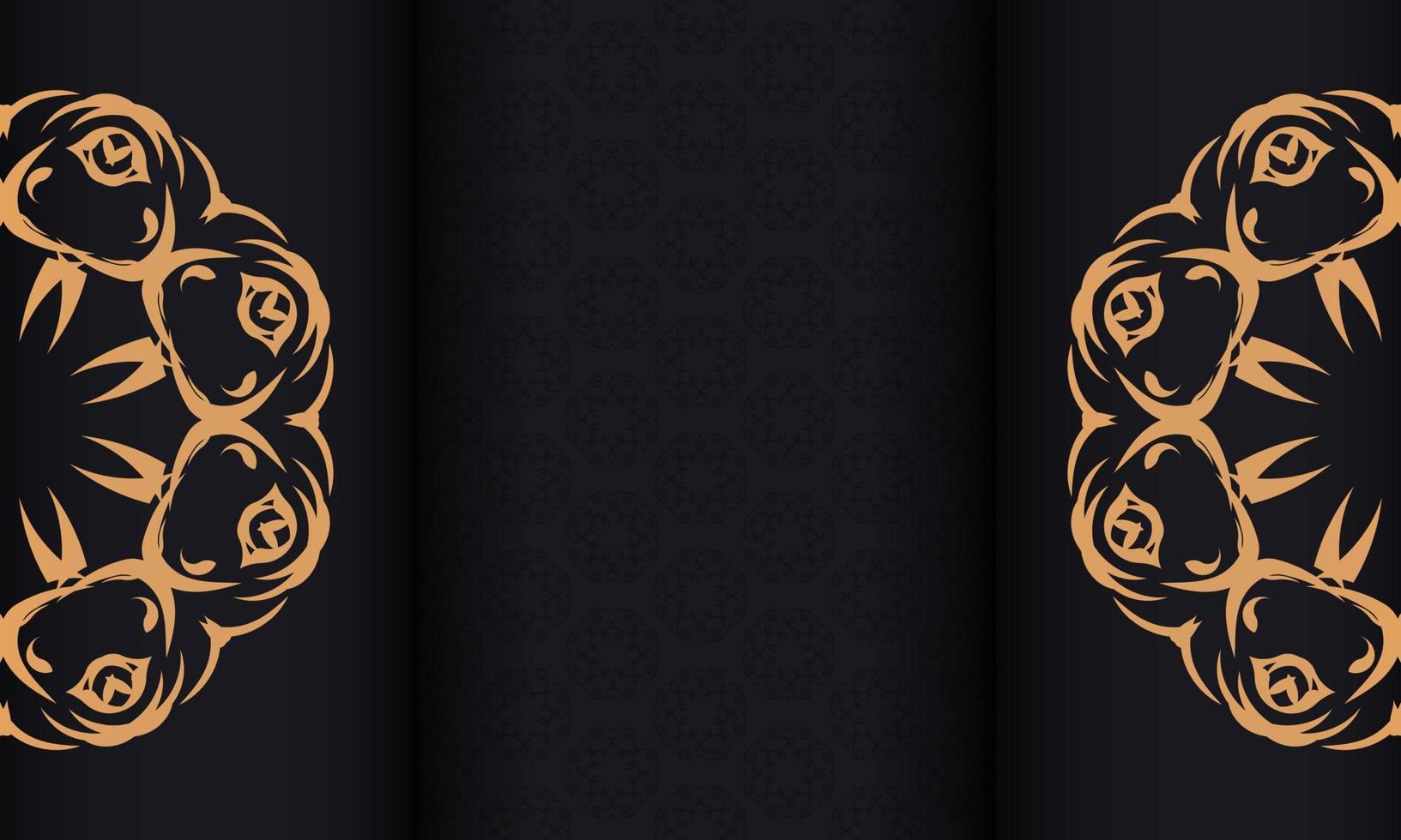 svart baner med abstrakt ornament och plats under de text. tryckfärdig inbjudan design med årgång mönster. vektor