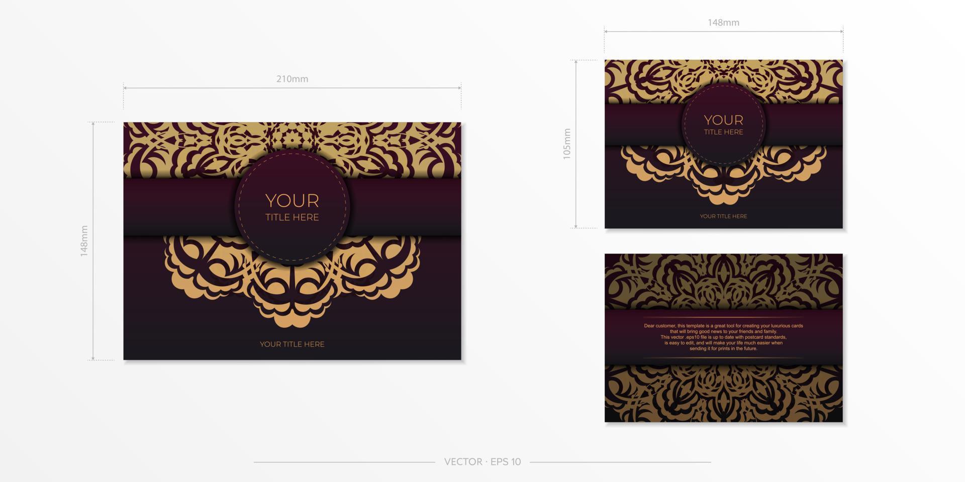 uppsättning av vykort-tavla Färg med årgång ornament. inbjudan kort design med mandala mönster. vektor